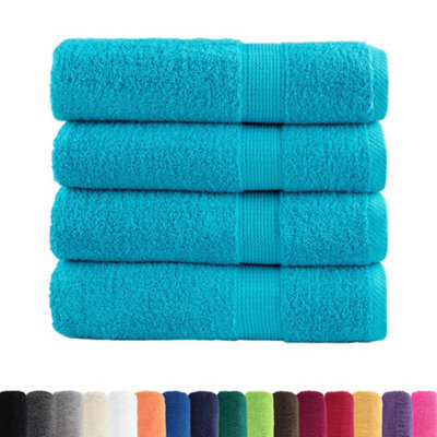 Berkfield Durable Premium Hand Towels Solund 4 Pcs Turquoise 50X100 Cm 600 Gsm