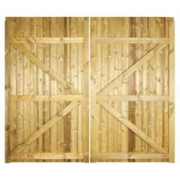 "Burbage Iron Craft Carlo Double Driveway Timber Gate 2100mm Wide (82.5"") X 1800mm High (71"") Pressure Treated & Tanalised" - thumbnail 2
