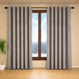 Oxford Homeware Eyelet Beige Linen Effect Curtains Fully Lined 100% Blackout Thermal Insulated Curtain Pair (W)168Cmx(L)183Cm - thumbnail 8