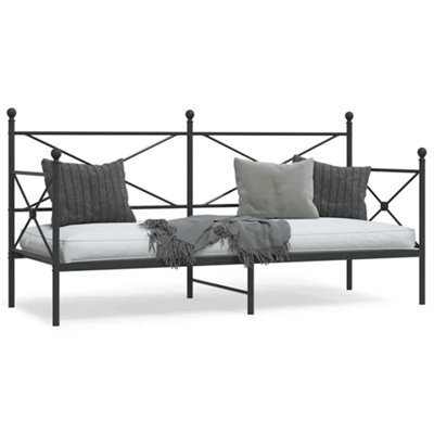 Walplus Day Bed Without Mattress Black 90X200 Cm Steel - image 1