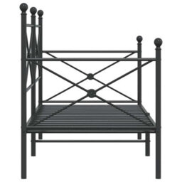 Walplus Day Bed Without Mattress Black 90X200 Cm Steel - thumbnail 6