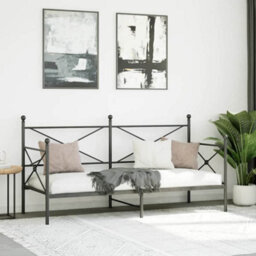 Walplus Day Bed Without Mattress Black 90X200 Cm Steel - thumbnail 3
