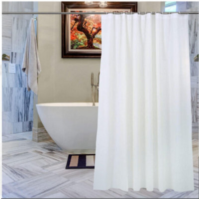 Ivory Plain Shower Curtain (W)180 - image 1