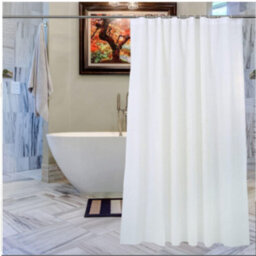 Ivory Plain Shower Curtain (W)180