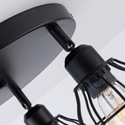 Harper Living Caged Ceiling Light, 3 Lights E27 Cap, Black Vintage Finish, Led Compatible - thumbnail 6
