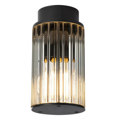 Luminosa Lighting Luminosa Norfolk Outdoor Surface Mounted Downlight Black, Clear Glass Shade E27, Ip44 - image 1