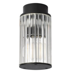 Luminosa Lighting Luminosa Norfolk Outdoor Surface Mounted Downlight Black, Clear Glass Shade E27, Ip44 - thumbnail 2