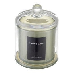 Living And Home Lime Basil And Citrus Scented  Soy Wax Candle With Glass Dome For Relaxation And Self-Care - thumbnail 5