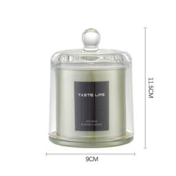 Living And Home Lime Basil And Citrus Scented  Soy Wax Candle With Glass Dome For Relaxation And Self-Care - thumbnail 9