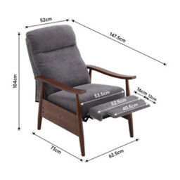 Living And Home Manual Fabric Recliner Chair Armchair Sofa Chair With Foldable Footrest - thumbnail 7