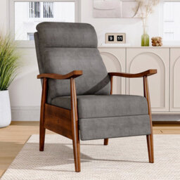 Living And Home Manual Fabric Recliner Chair Armchair Sofa Chair With Foldable Footrest - thumbnail 1