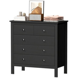 Black Chest Of Drawers 5-Drawer Dresser For Bedroom Storage Cabinet - thumbnail 1