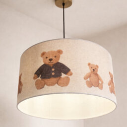 CGC Lighting Cgc Blake 45Cm Large Oatmeal Linen Blue Teddy Bear Children's Lamp Shade - thumbnail 5