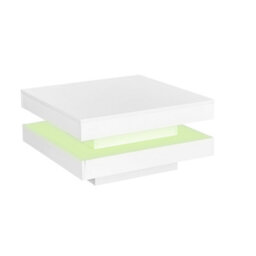White Square High Gloss Coffee Table With 360 Rotating Top And Led Lights - thumbnail 7