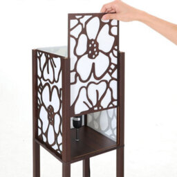 Living And Home 160Cm E27 Base Walnut Flower Wooden Floor Lamp Floor Light With Storage Shelves And Foot Switch For Bedroom Living Room - thumbnail 4
