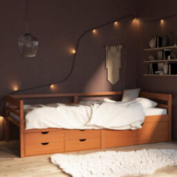Vidaxl Bed Frame With Storage Without Mattress Honey Brown 90X200 Cm - thumbnail 1