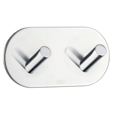 Beslagsboden - Design Double Hook In Polished Stainless Steel Self-Adhesive