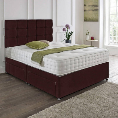 Dining Tables Rio Matching Headboard Divan Set, 2 Drawer On Same Side With Sprung 1500 Comfort Mattress - King - image 1