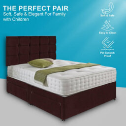 Dining Tables Rio Matching Headboard Divan Set, 2 Drawer On Same Side With Sprung 1500 Comfort Mattress - King - thumbnail 2