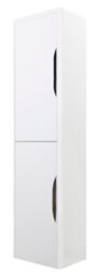 Balterley Wall Hung Tall Bathroom Storage Unit 1399 X 356 X 253mm - Gloss White - thumbnail 1