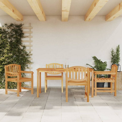 Berkfield 5 Piece Garden Dining Set Solid Wood Teak - image 1