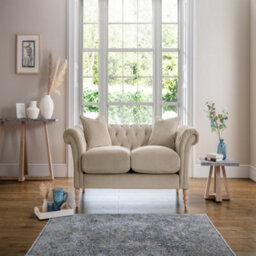 Sofas Express Tulip Beige Putty Velvet  2 Seater Sofa - thumbnail 3