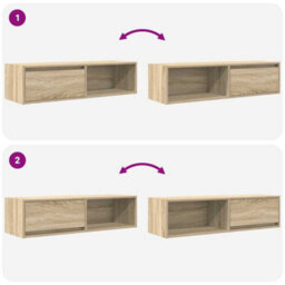 Berkfield Tv Cabinet Sonoma Oak 100X31X25.5 Cm Engineered Wood - thumbnail 9