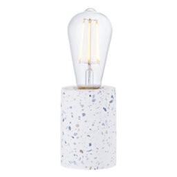 Happy Homewares Modern White Mosaic Concrete Table Lamp For Vintage Industrial Style Light Bulbs - thumbnail 2