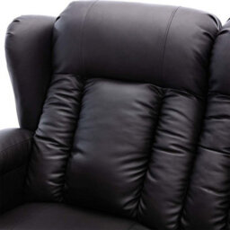 More4Homes Caesar Electric High Back Luxury Bond Grade Leather Recliner 3 Seater Sofa (Black) - thumbnail 4