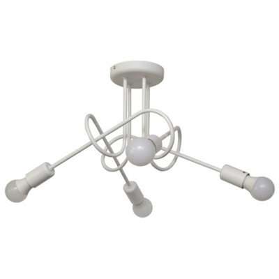 Luminosa Lighting Luminosa Oxford Multi Arm Semi Flush Ceiling Light White 44Cm