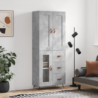 Berkfield Highboard Concrete Grey 69.5X34X180 Cm Engineered Wood - image 1