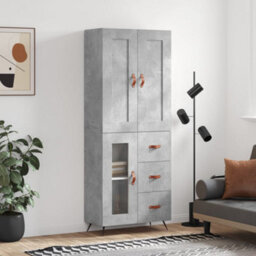 Berkfield Highboard Concrete Grey 69.5X34X180 Cm Engineered Wood - thumbnail 1