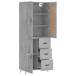 Berkfield Highboard Concrete Grey 69.5X34X180 Cm Engineered Wood - thumbnail 4