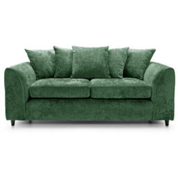 Furnishings For Less UK Monaco Chenille Fabric 3 Piece Sofa Set - 3 2 1  Green - thumbnail 2