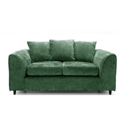 Furnishings For Less UK Monaco Chenille Fabric 3 Piece Sofa Set - 3 2 1  Green - thumbnail 3