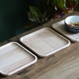 Woodeedoo Square Wooden Tray Untreated Catchall Organiser For Keys Coins Wallet Watches Desk Entryway Nightstand 19 X 19 X Cm - thumbnail 3