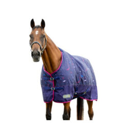 "Hy Stormx Original Out Of This World Standard-Neck Horse Turnout Rug Navy/magenta (5 3"")" - thumbnail 3