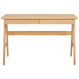 Beliani Home Office Desk Sheslay Light Brown 120 Cm 70 Cm With Drawers - thumbnail 7