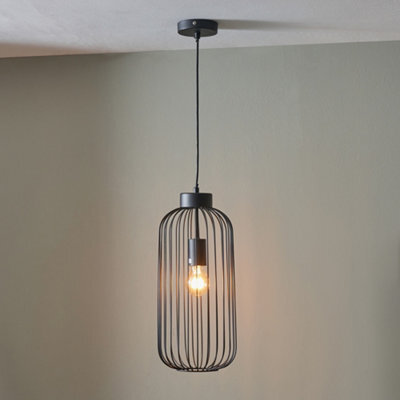 Pacific Lifestyle Dania Matt Black Metal Wire Tall Pendant - image 1