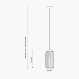 Pacific Lifestyle Dania Matt Black Metal Wire Tall Pendant - thumbnail 2