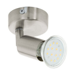 Satin Nickel Wall Spot Light With Gu10 Bulb - Modern Adjustable Design - thumbnail 1