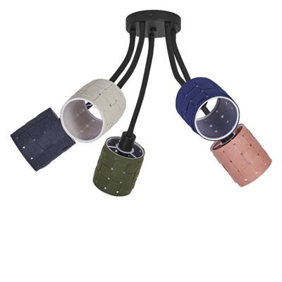 Osram Decor Felt Weaving Cans Ceiling Light 5Xe14 Multicolour 5X10W Led Modern - image 1