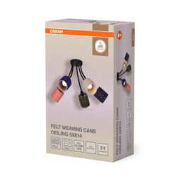 Osram Decor Felt Weaving Cans Ceiling Light 5Xe14 Multicolour 5X10W Led Modern - thumbnail 2