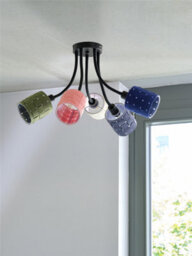Osram Decor Felt Weaving Cans Ceiling Light 5Xe14 Multicolour 5X10W Led Modern - thumbnail 7