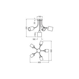 Osram Decor Felt Weaving Cans Ceiling Light 5Xe14 Multicolour 5X10W Led Modern - thumbnail 9