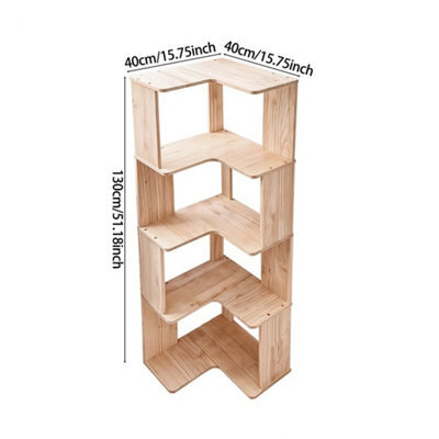 4-Tier Wooden Corner Bookcase Book Storage Cabinet Home/school Shelving Unit - image 1