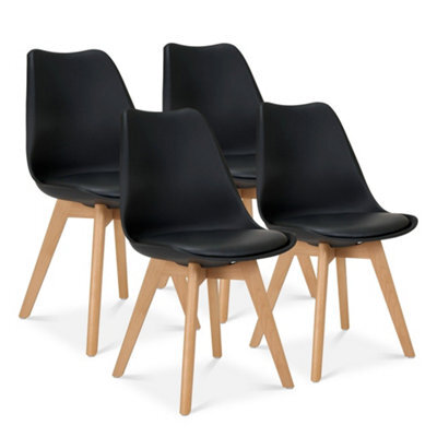 Bravich Rocco Tulip Dining Chair - Black - Set Of 4 - image 1