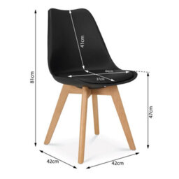 Bravich Rocco Tulip Dining Chair - Black - Set Of 4 - thumbnail 5