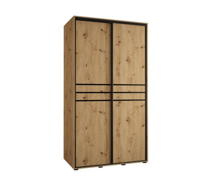 Arte Rustic Oak Artisan Sliding Wardrobe W140Cmh205Cmd60Cm - Stylish Storage With Natural Charm - image 1