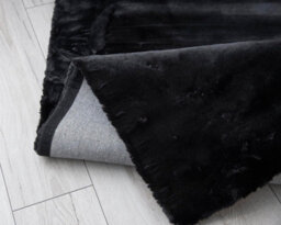 A.unique Home Luxurious Faux Fur Rabbit Rug - Black, 160Cm X 200Cm - thumbnail 2